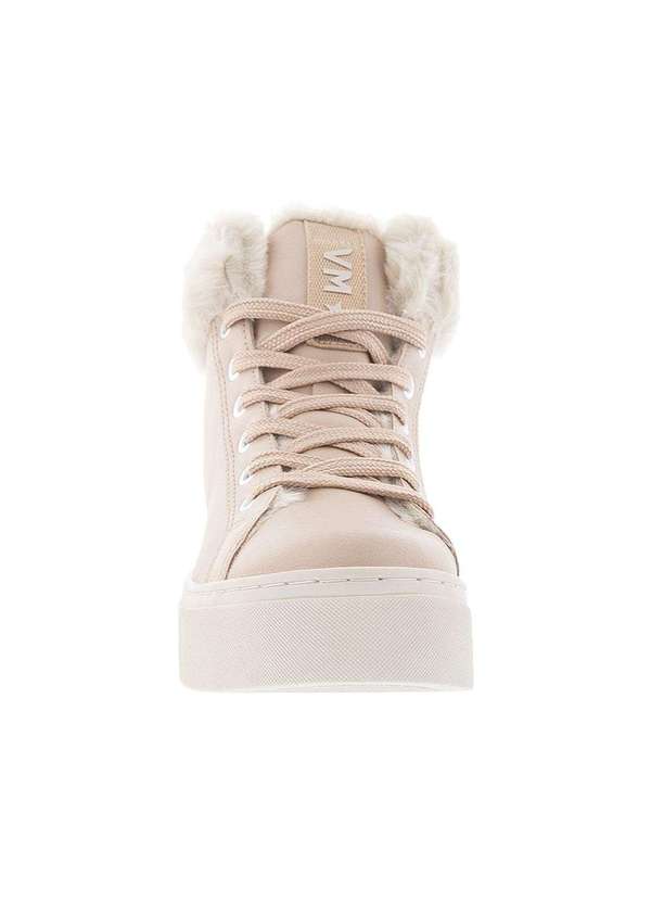 Via Marte - Tênis Via Marte Cano Alto Flatform Peluciado Nude Nude 4