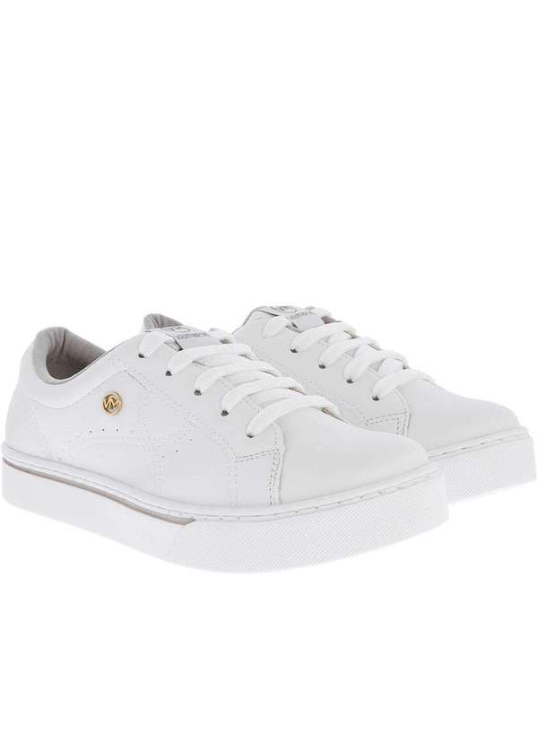 Via Marte - Tênis Via Marte Casual Feminino Pespontos Branco Branco