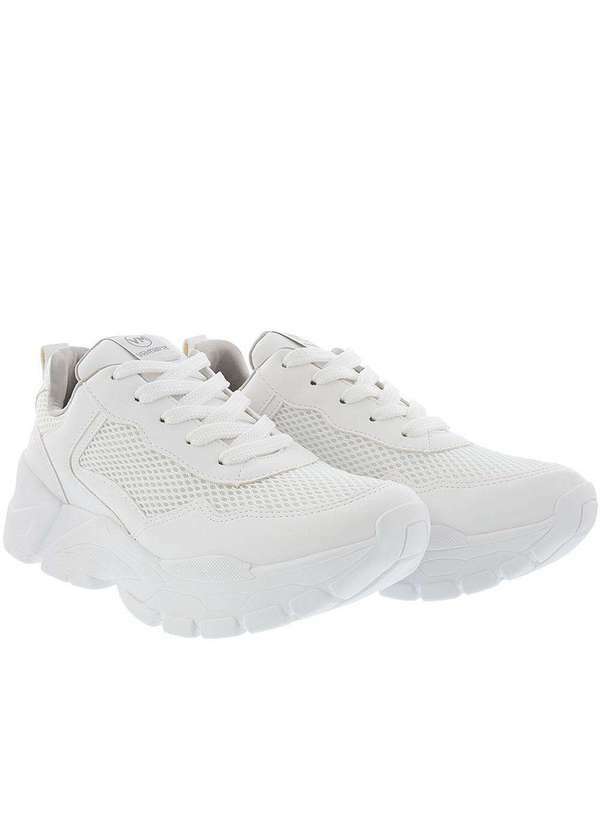 Via Marte - Tênis Via Marte Chunky Detalhe Recortes Branco Branco