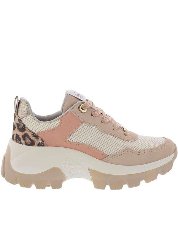 Via Marte - Tênis Via Marte Chunky Recortes Nobuck Animal Print Nude Nude 2