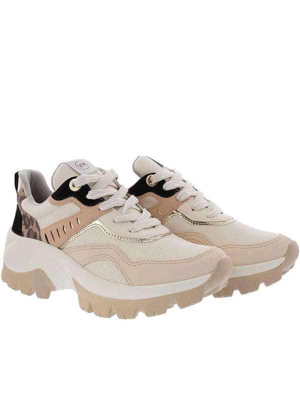 Via Marte Tênis Via Marte Chunky Recortes Nobuck Animal Print Nude Nude - Main Image