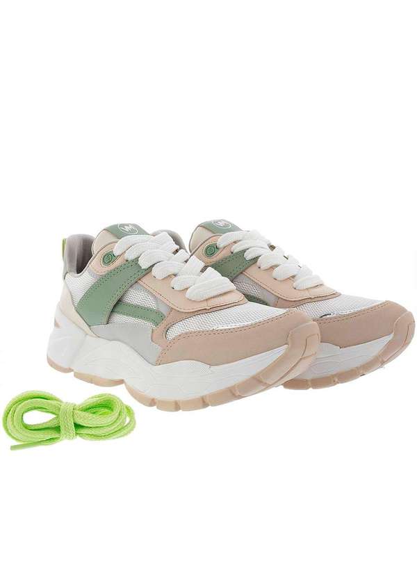 Via Marte Tênis Via Marte Chunky Recortes Nobuck Cadarço Color Nude