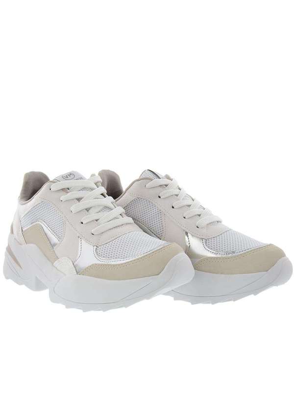 Via Marte Tênis Via Marte Chunky Recortes Tecido Branco Branco