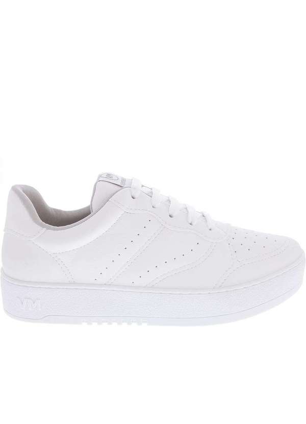 Via Marte - Tênis Via Marte Flatform Feminino Detalhe Perfuros Branco Branco 2