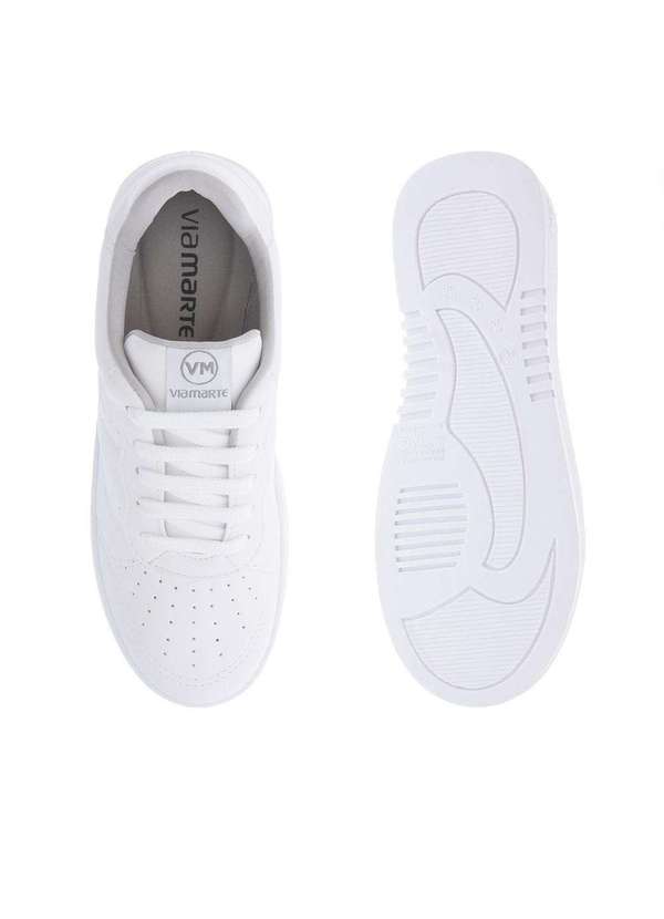 Via Marte - Tênis Via Marte Flatform Feminino Detalhe Perfuros Branco Branco 4