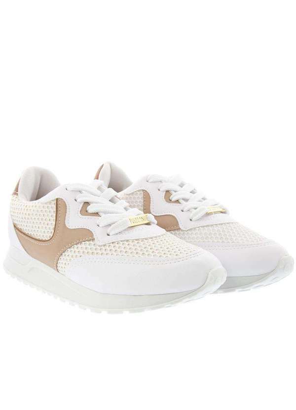 Vizzano - Tênis Vizzano Casual Recortes Lurex Branco Branco