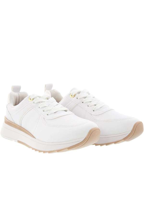 Vizzano Tênis Vizzano Jogging Detalhe Recortes Verniz Branco Branco