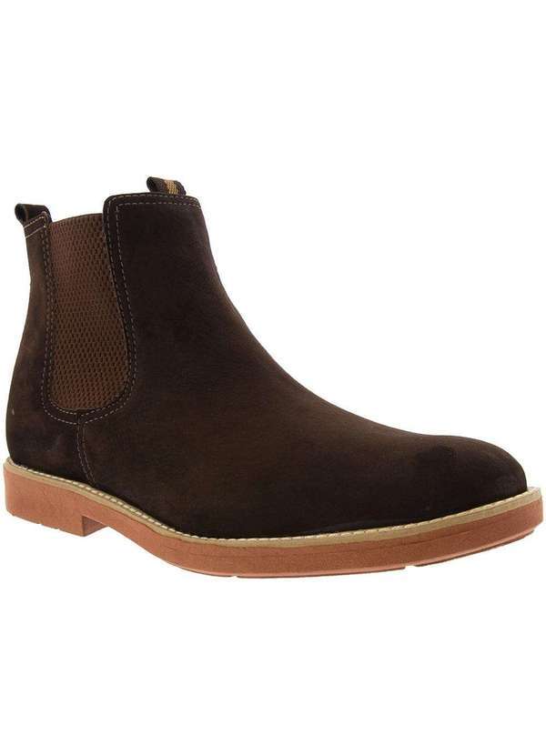 Mac & Jac - Bota Chelsea Mac & Jac Detalhe Pespontos Nobuck Marrom Marrom