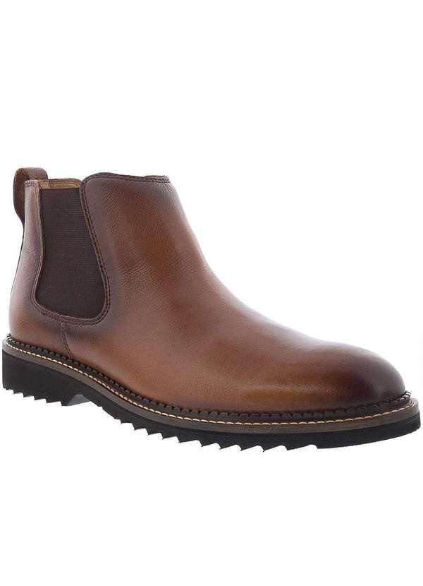Mac & Jac - Bota Chelsea Mac & Jac Premium Tratorada Couro Caramelo Caramelo
