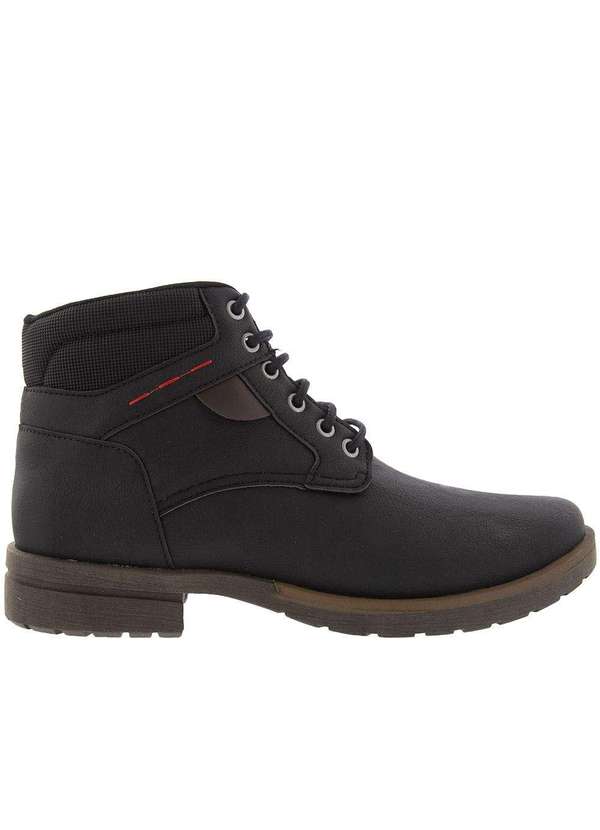 Mac & Jac - Bota Coturno Mac & Jac Zíper Texturizada Preto Preto 2