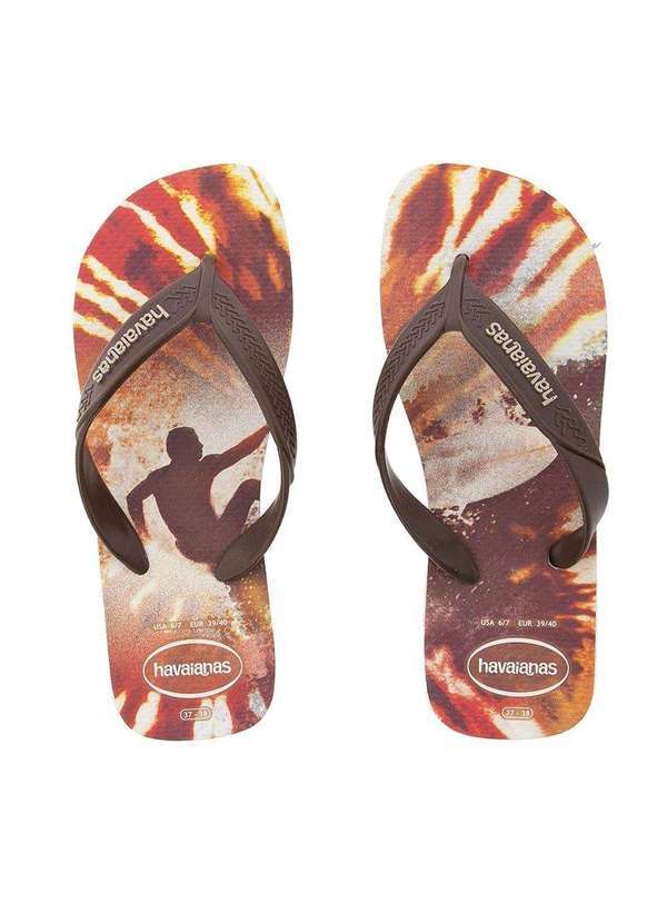 Havaianas - Chinelo Havaianas Masculino Surf Tie Dye Marrom Azul