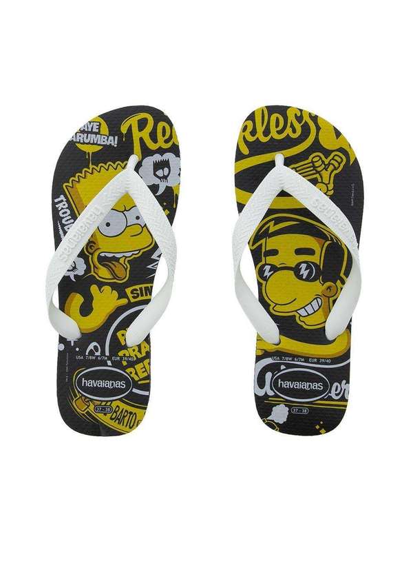 Chinelo Havaianas Simpsons Bart Branco Preto Studio Z