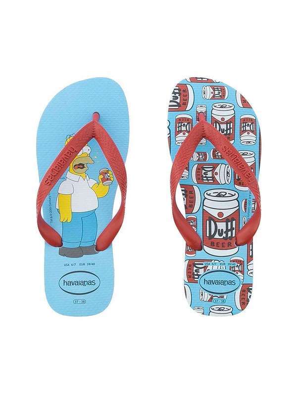 Havaianas - Chinelo Havaianas Simpsons Duff Beer Vermelho Azul