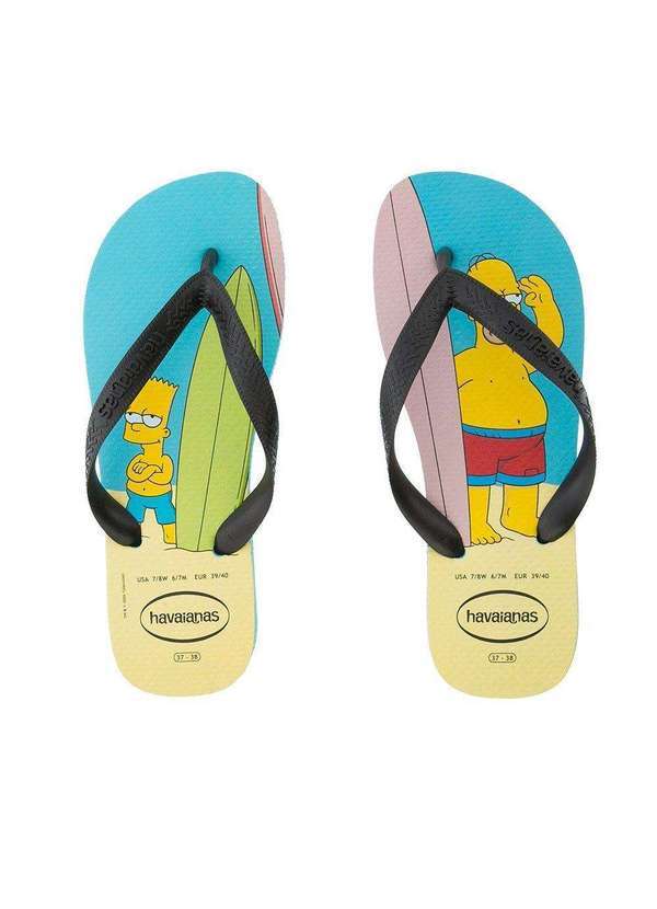 Havaianas - Chinelo Havaianas Simpsons Surf Preto Azul