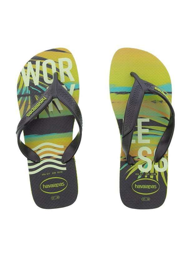 Havaianas - Chinelo Havaianas Surf Worry Less Preto Verde
