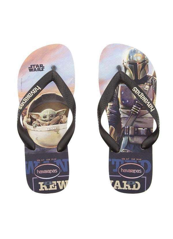 Havaianas - Chinelo Havaianas Top Baby Yoda Star Wars Preto Bege