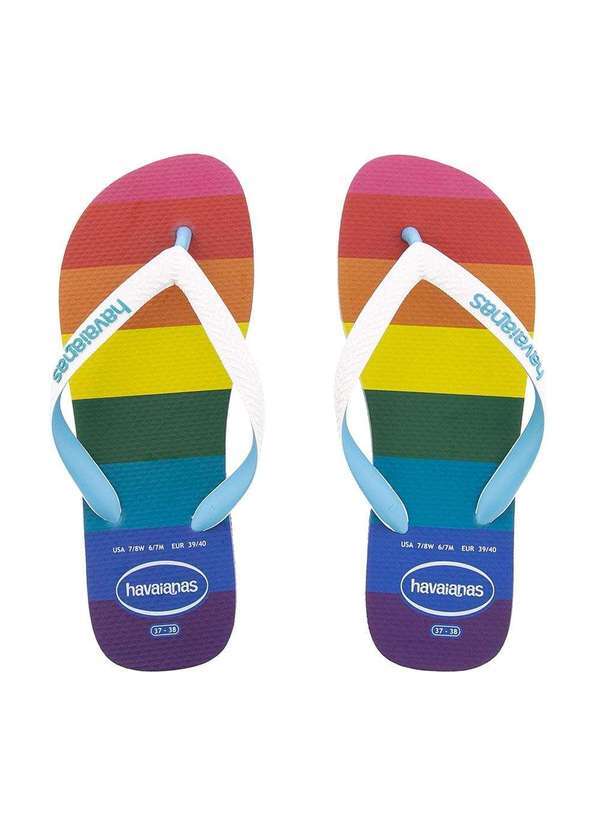Havaianas - Chinelo Havaianas Top Pride All Over Color Branco Azul