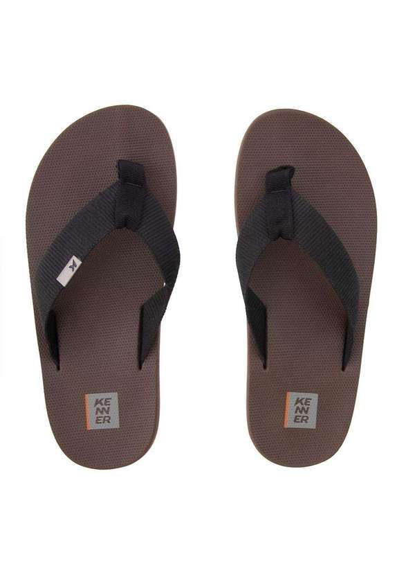 Kenner - Chinelo Kenner Kasual Tecido Preto Marrom