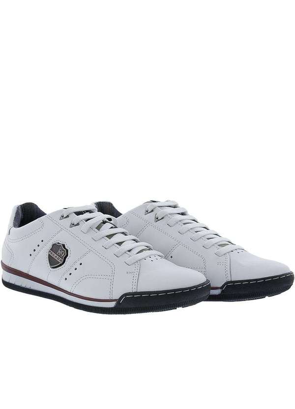 Pegada - Sapatenis Pegada Amortech Couro Branco Branco