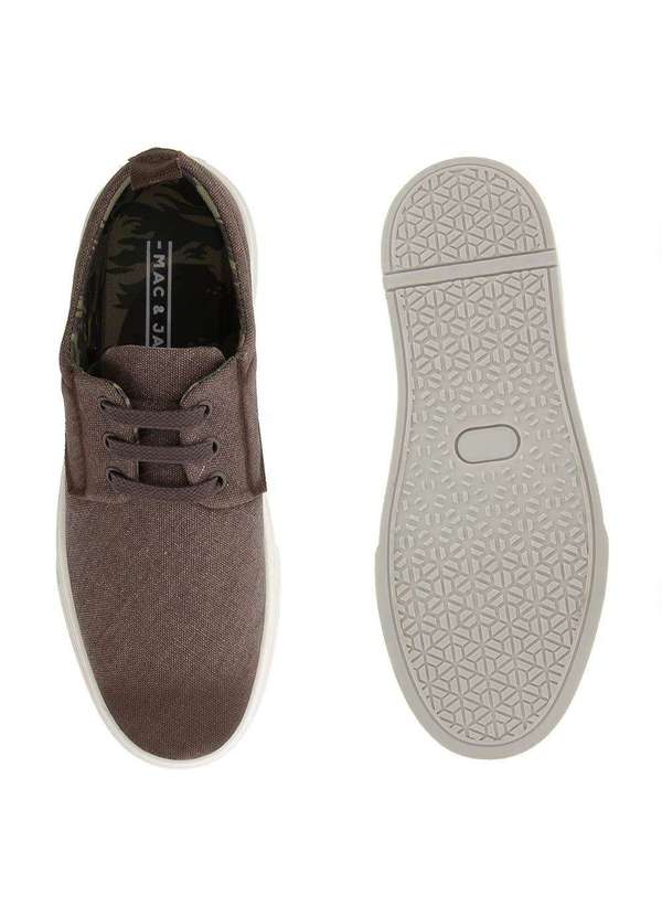 Mac & Jac - Tênis Mac & Jac Casual Pespontos Tecido Marrom Marrom 4