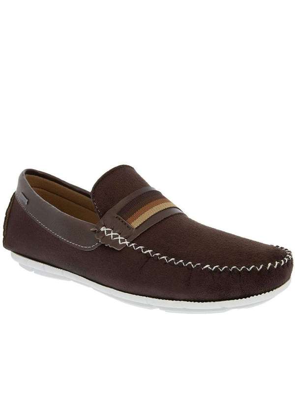 Woche - Mocassim Woche Detalhe Listras Camurça Marrom Marrom