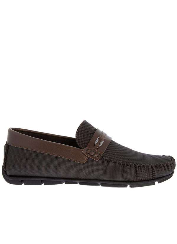 Woche - Mocassim Woche Detalhe Tira Fivela Texturizado Marrom Marrom 2