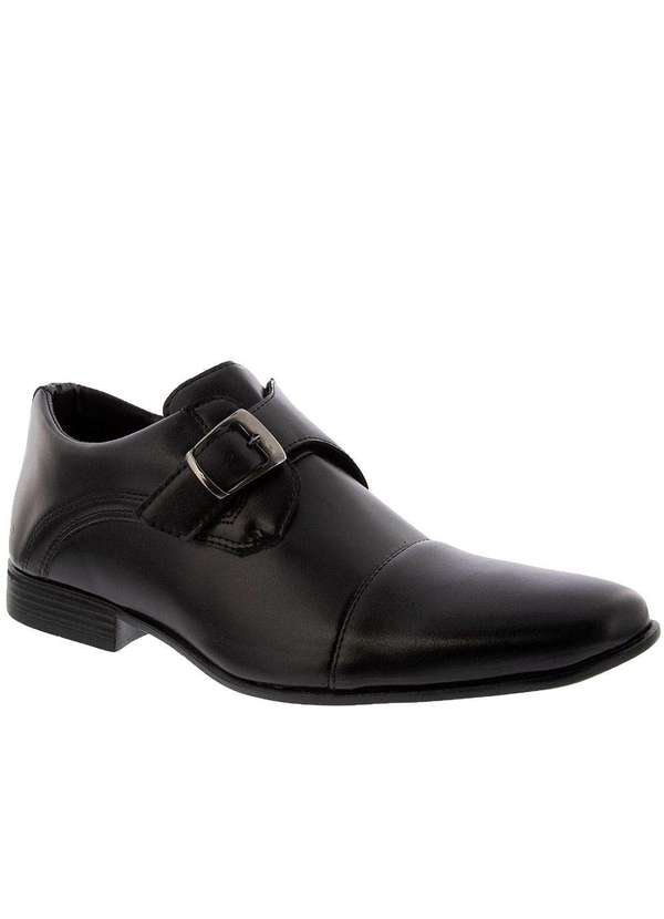 Valença - Sapato Social Valença Detalhe Recortes Preto Preto