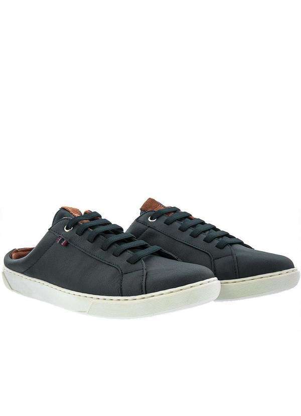 Mac & Jac - Tênis Mule Mac & Jac Detalhe Recortes Camurça Marinho Azul
