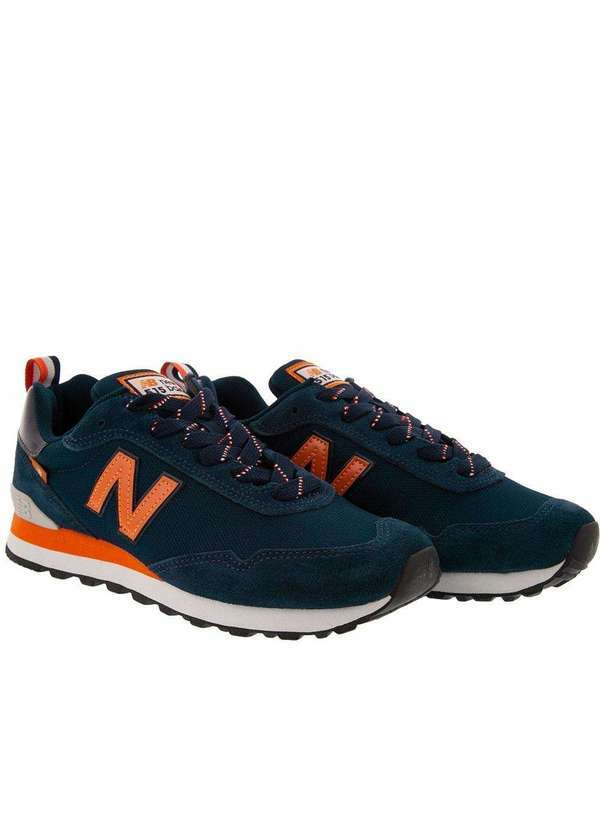 New Balance - Tênis New Balance Casual Masculino Camurça Marinho Azul
