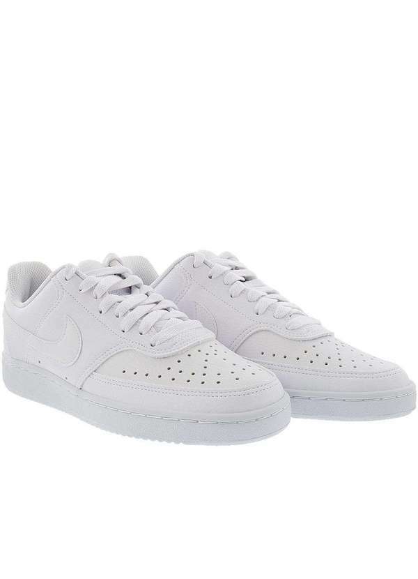 Nike - Tênis Nike Court Vision Low Casual Masculino Branco Branco