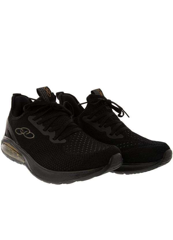 Olympikus - Tênis Olympikus Cristal Modern Confort Esportivo Masculino Preto Preto