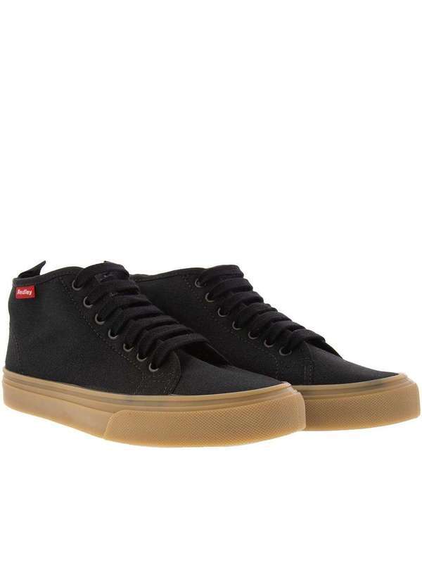 Redley - Tênis Redley Originals Cano Alto Masculino Pespontos Preto Preto
