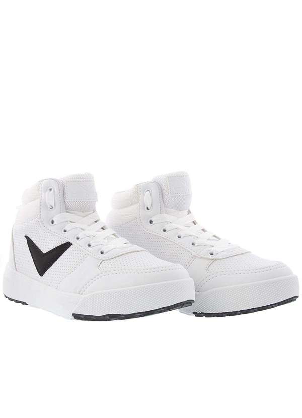 Vertus - Tênis Vertus Cano Alto Street Masculino Perfuros Branco Branco