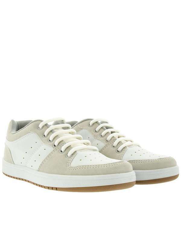Vertus - Tênis Vertus Street Masculino Recortes Nobuck Branco Branco