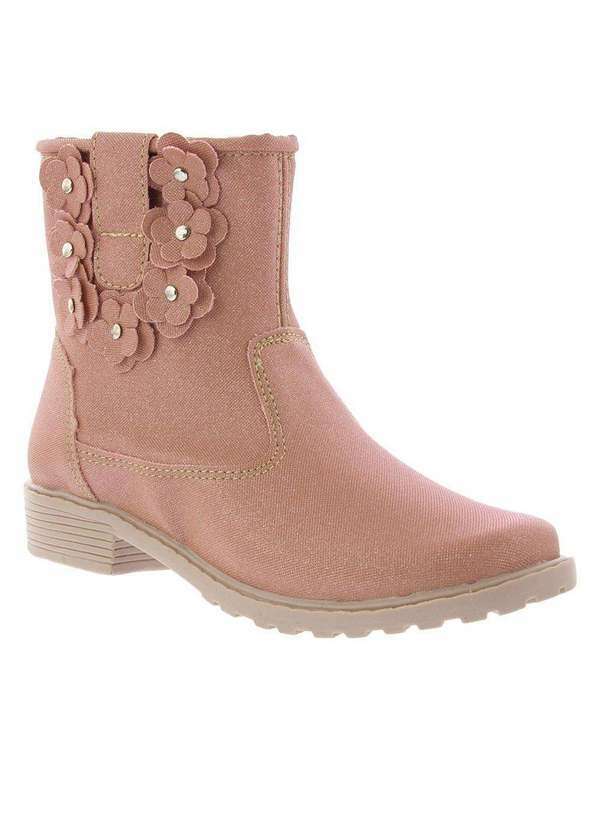 Gabrielinha - Bota Montaria Gabrielinha Detalhe Flores Glitter Rosa Rosa