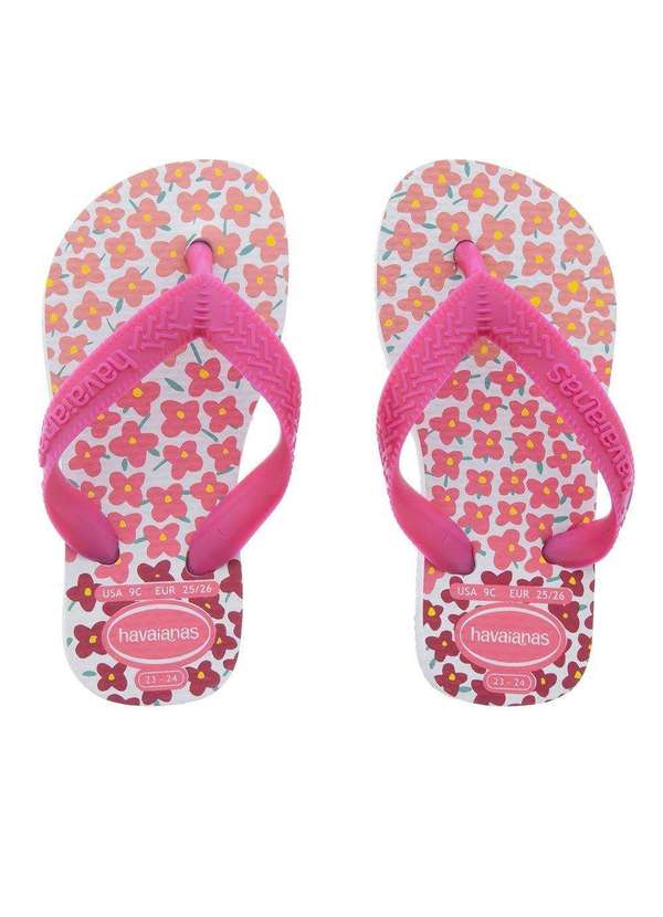 Havaianas - Chinelo Infantil Havaianas Flores Pink Rosa