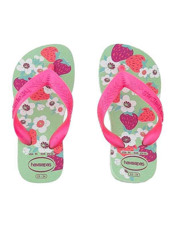 Havaianas - Chinelo Infantil Havaianas Kids Flores Pink Verde