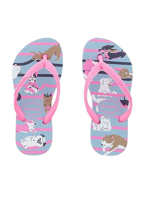 Havaianas - Chinelo Infantil Havaianas Slim Pets Rosa Bege 1