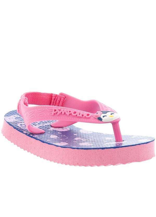 Pimpolho - Chinelo Infantil Pimpolho Pinguim Pink Azul