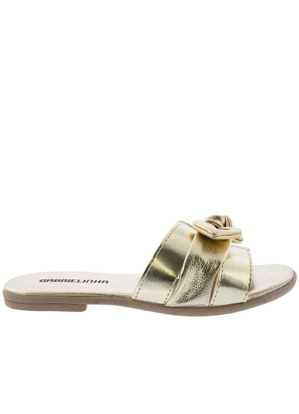 Gabrielinha - Rasteira Infantil Gabrielinha Nó Metalizada Dourada Ouro 2