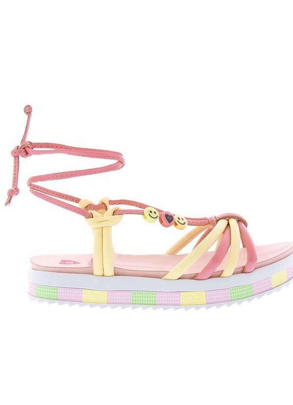 Molekinha - Sandália Infantil Molekinha Soft Plataforma Emoji Tiras Rosa Rosa