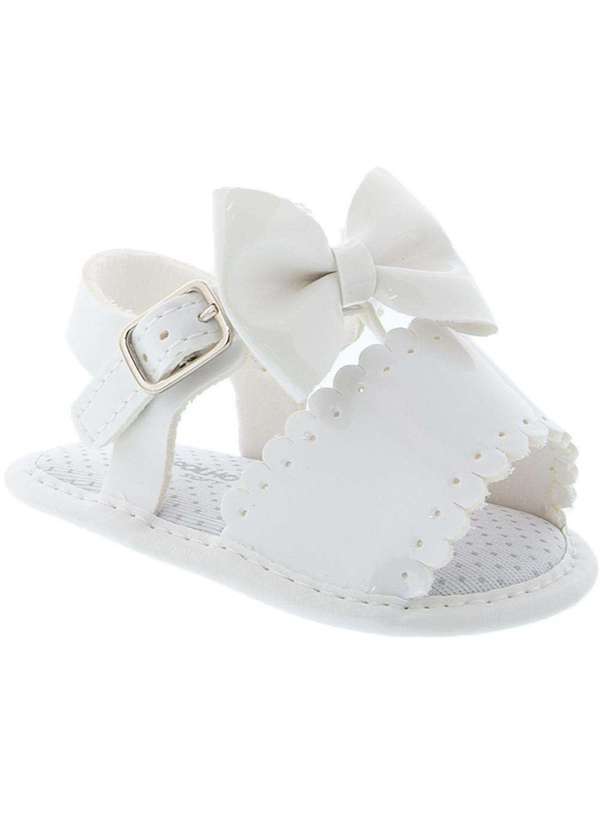 Pimpolho - Sandália Infantil Pimpolho Detalhe em Laço Branco Branco