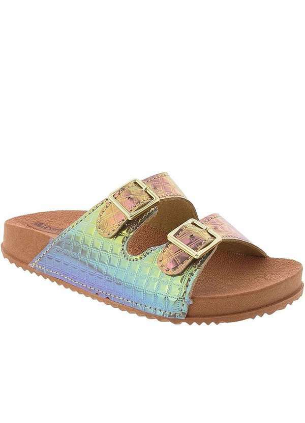 Liberte Kids - Sandália Liberte Kids Texturizado Holográfico Rose Ouro-Rose