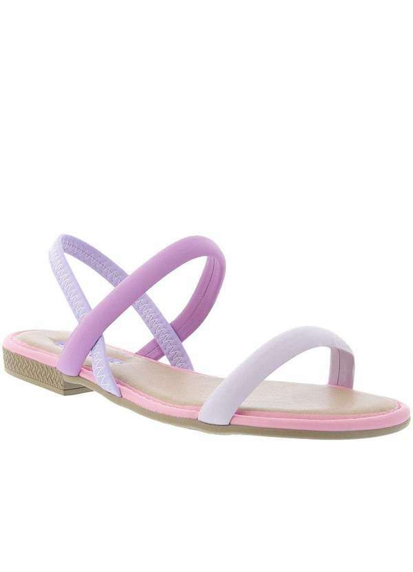 Pink Cats - Sandália Rasteira Infantil Dakota Pink Cats Detalhe Tiras Lilás Rosa