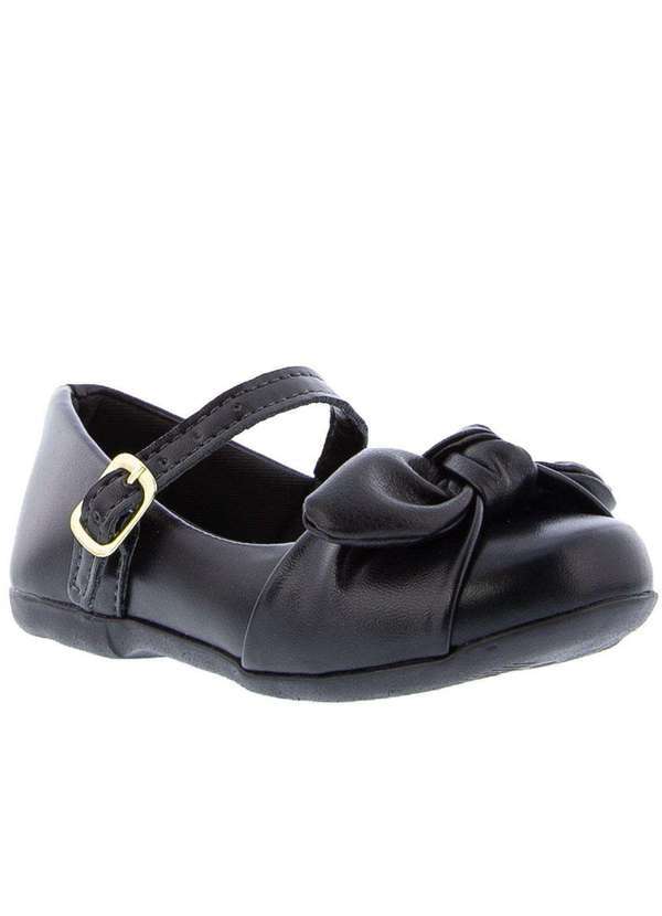 Gabrielinha - Sapatilha Boneca Infantil Gabrielinha Detalhe Nó Preto Preto