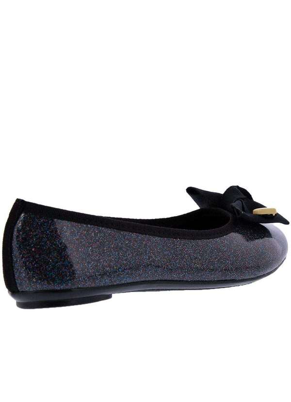 Molekinha - Sapatilha Infantil Molekinha Laço Corações Glitter Preto Preto 3