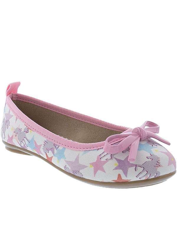 Molekinha - Slipper Molekinha Pop Unicórnio Tecido Branco Colorido
