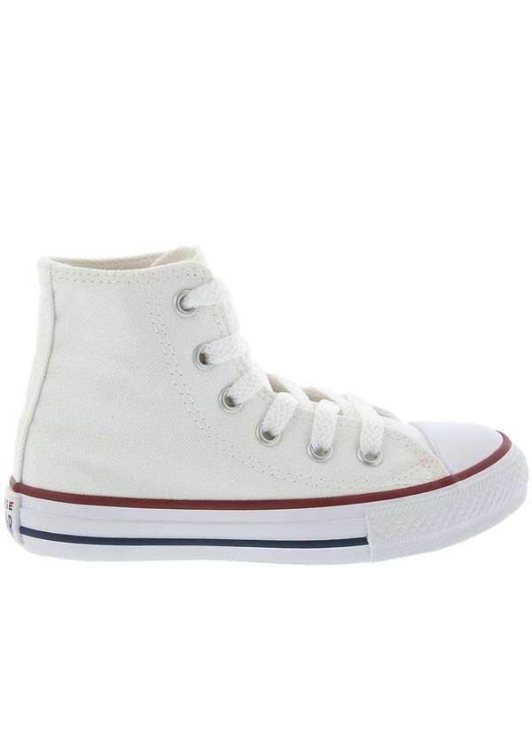 All Star - Tênis Infantil Converse All Star Chuck Taylor Cano Alto Branco Branco 2