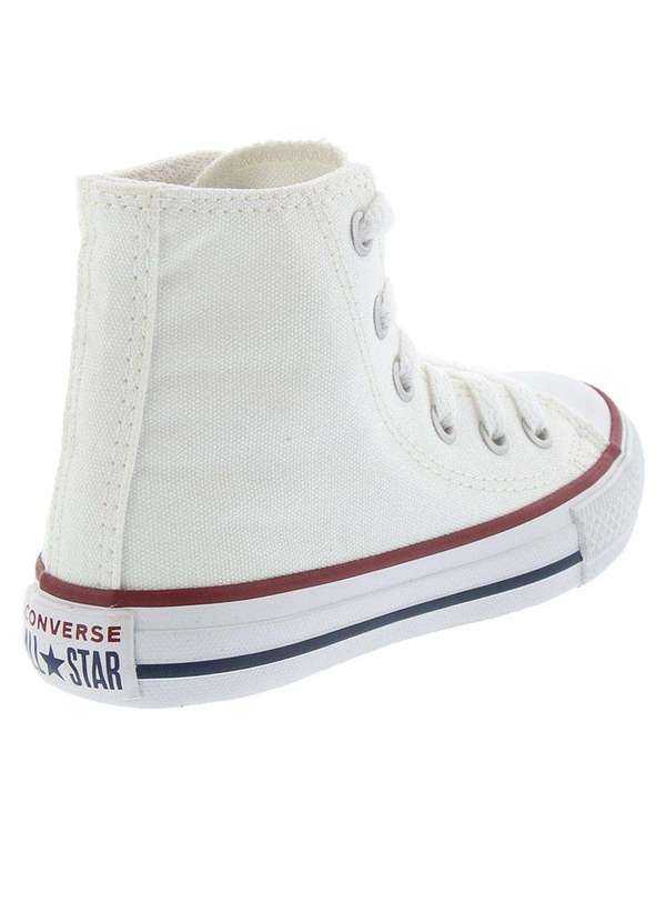 All Star - Tênis Infantil Converse All Star Chuck Taylor Cano Alto Branco Branco 3