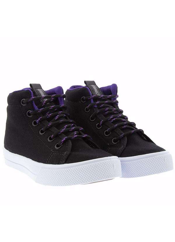 Gabrielinha Tênis Infantil Gabrielinha Cano Alto Pespontos Tecido Preto  Preto